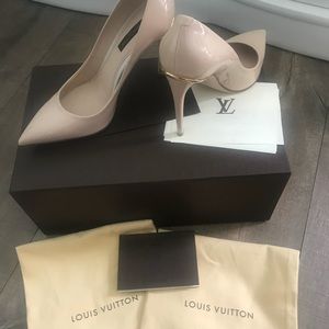 LOUIS VUITTON Patent Calfskin Eyeline Pumps 37.5